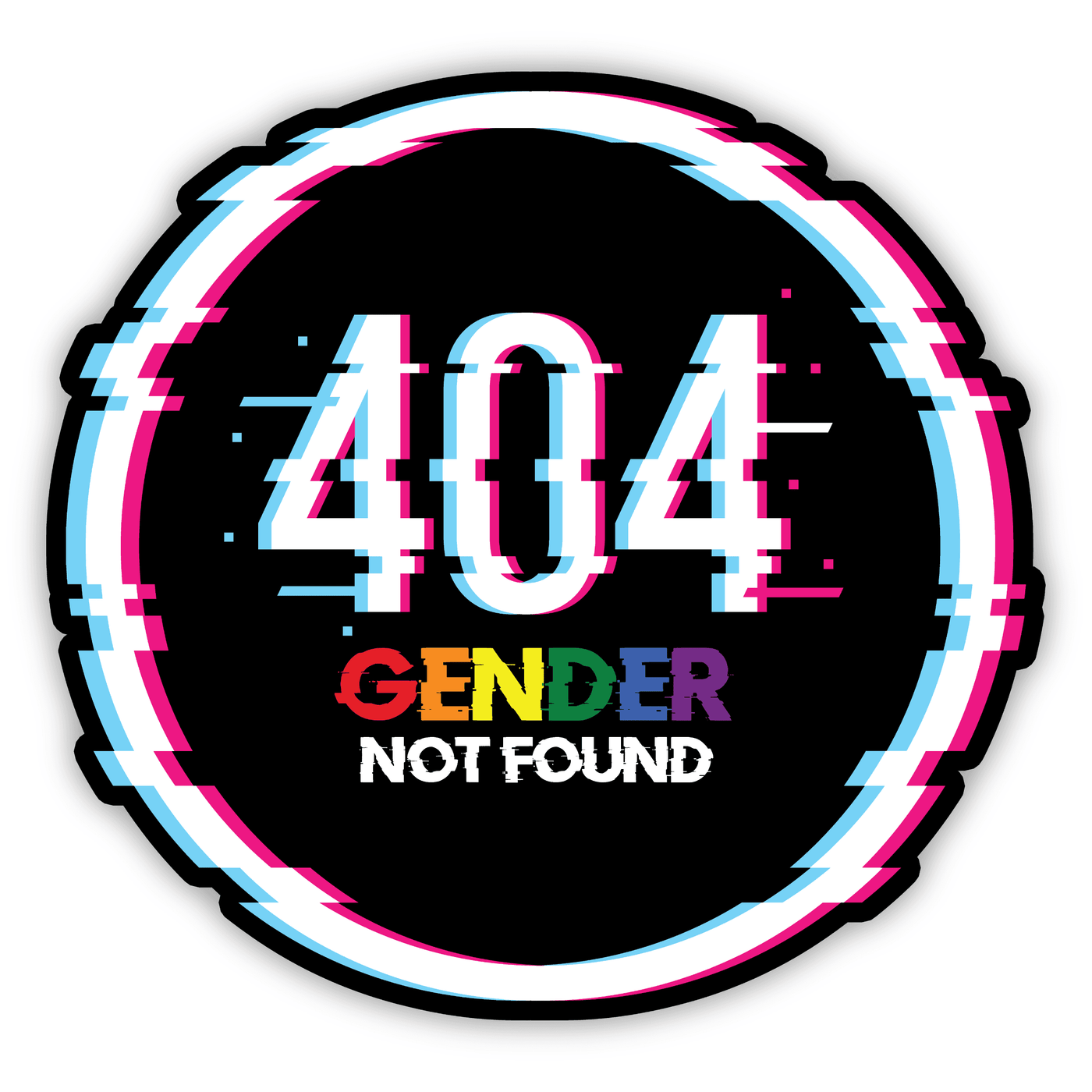 404 Gender Not Found - Vinyl Sticker