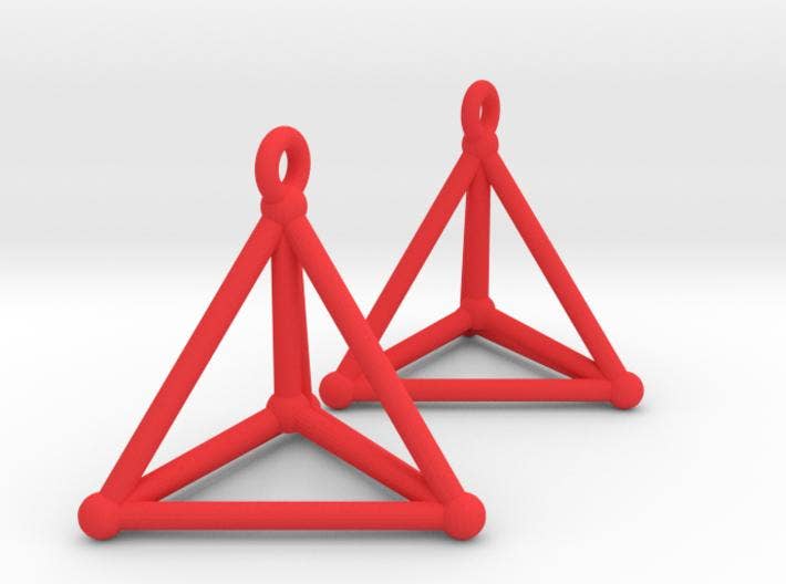 Red Hypersimplex Earrings
