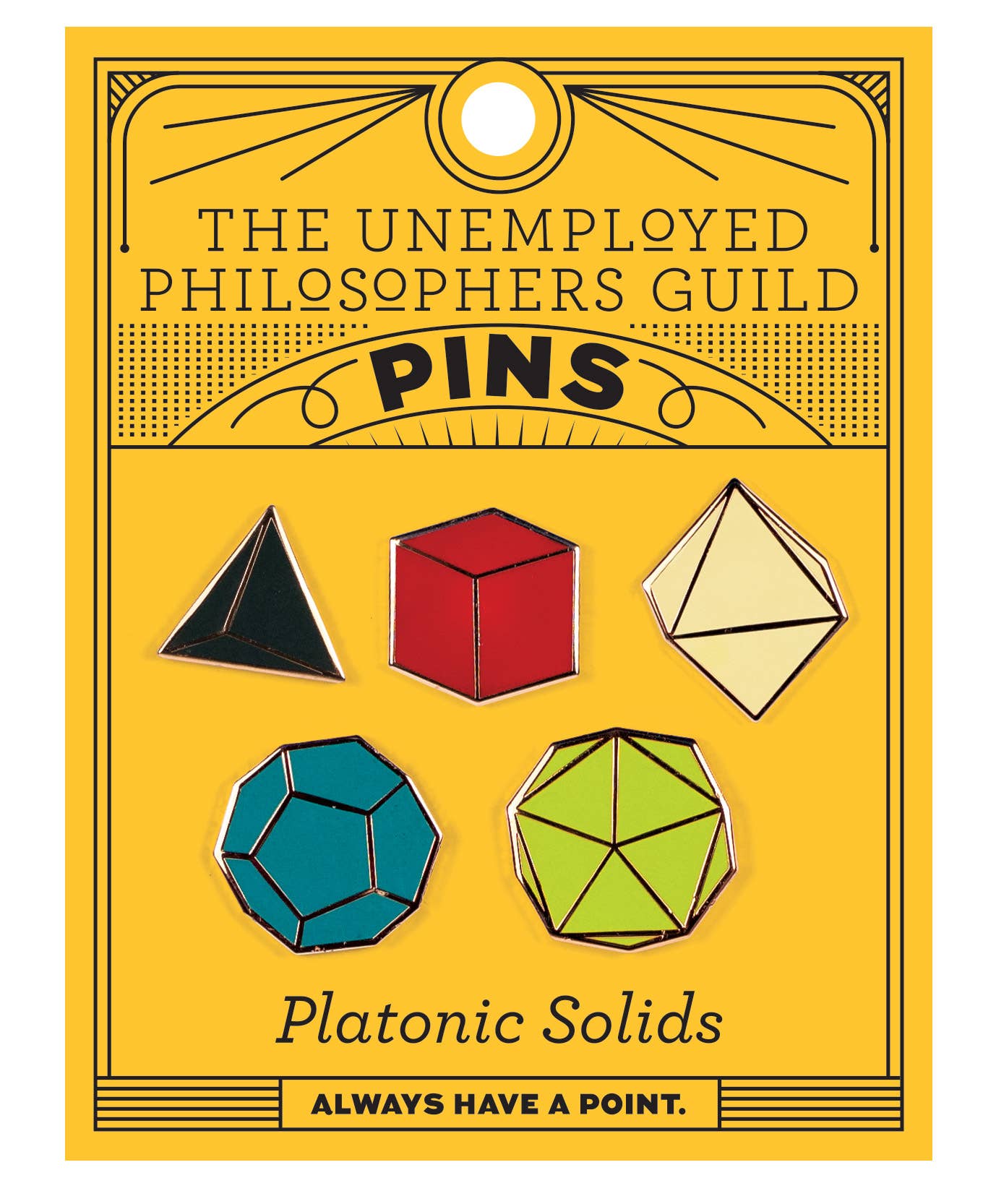 Platonic Solids Emamel Pin Set
