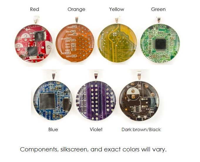 Circuit Board Dangle Earrings - Choose Color