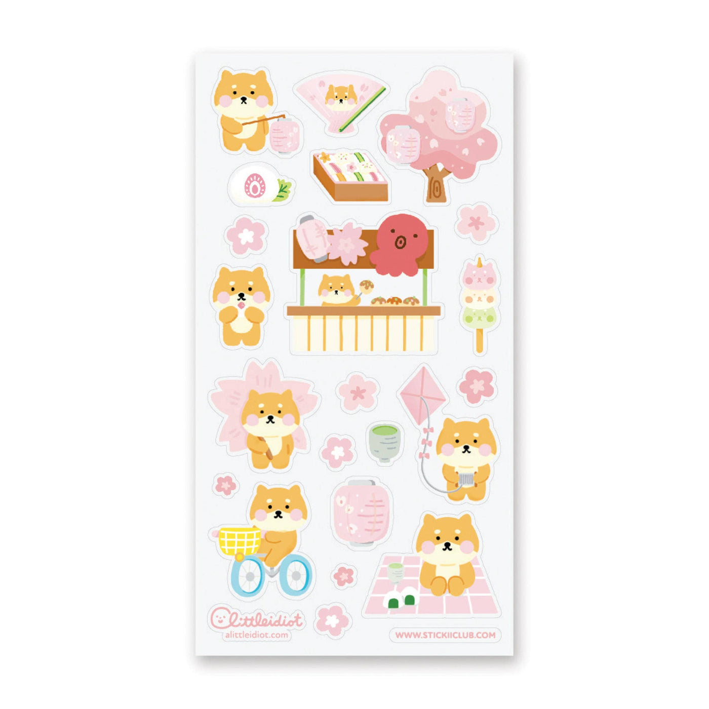 Shiba & Sakura - Sticker Sheet