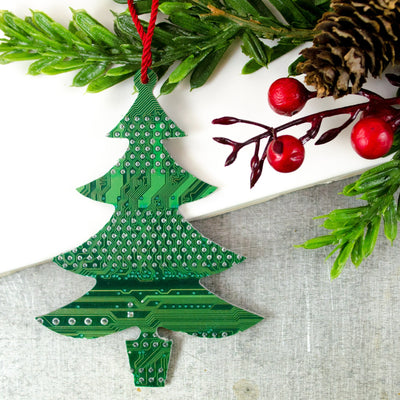 Circuit Board Ornament - Evergreen/Christmas Tree Shape