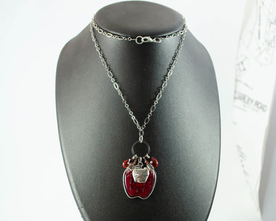 Apple Charm Necklace - Circuit Board & Electronic Components