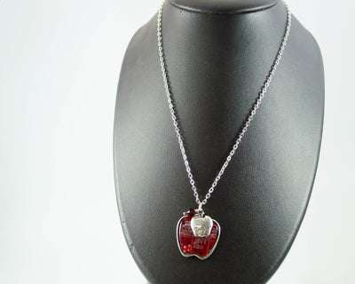 Apple Charm Necklace - Circuit Board Jewelry