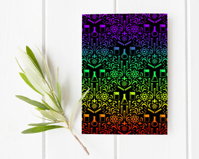 Rainbow Chemistry Damask Greeting Card