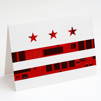 Circuit Board DC Flag Greeting Card