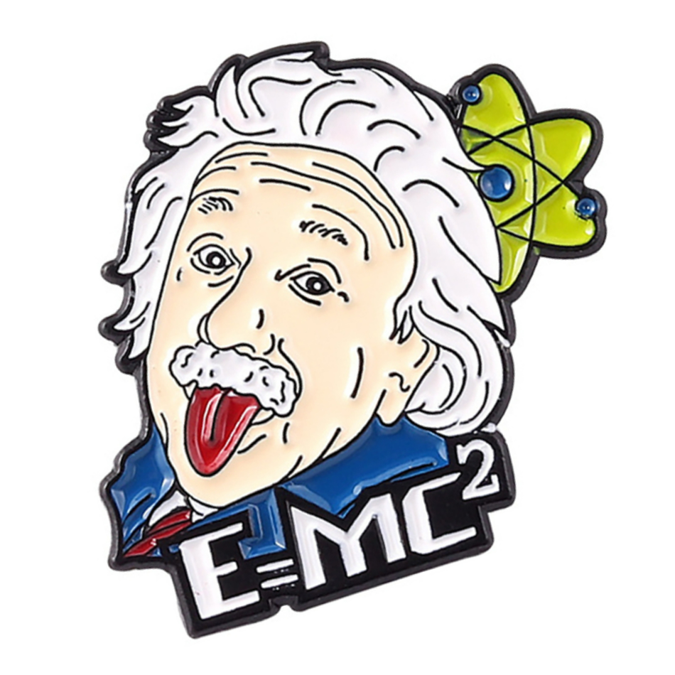 Einstein + Atom Enamel Pin