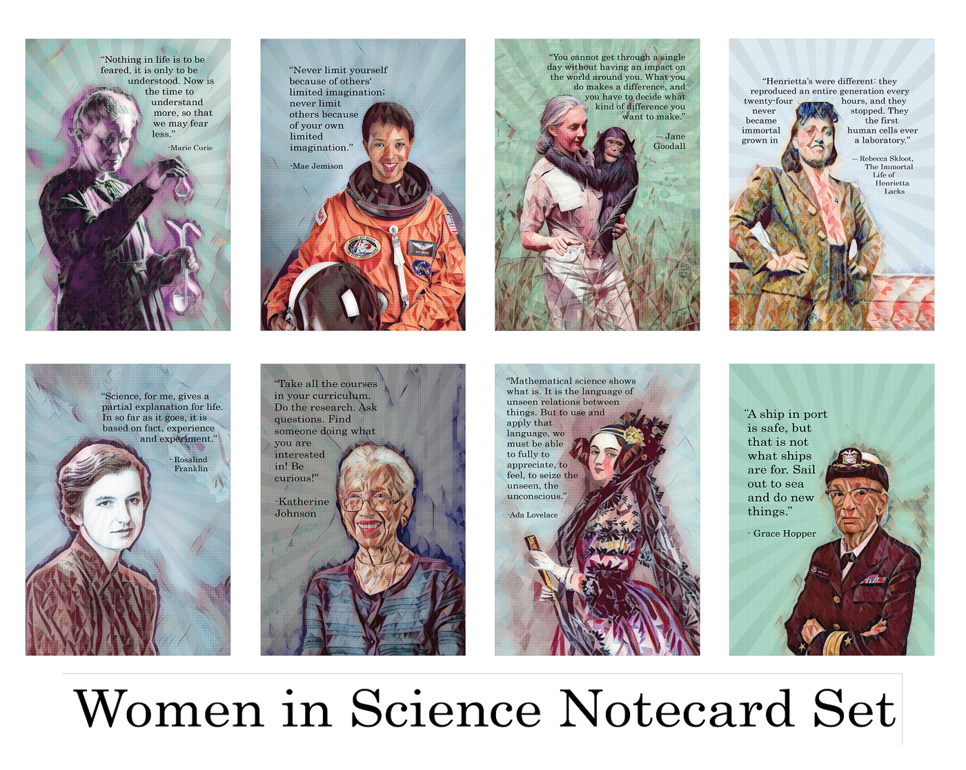 Women in Science Greeting Card Set of 8