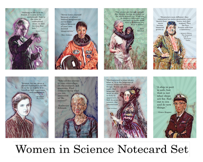 Women in Science Greeting Card Set of 8