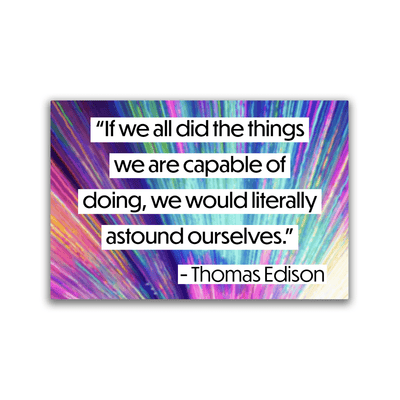 Image of a 2x3 magnet with a Thomas Edison quote