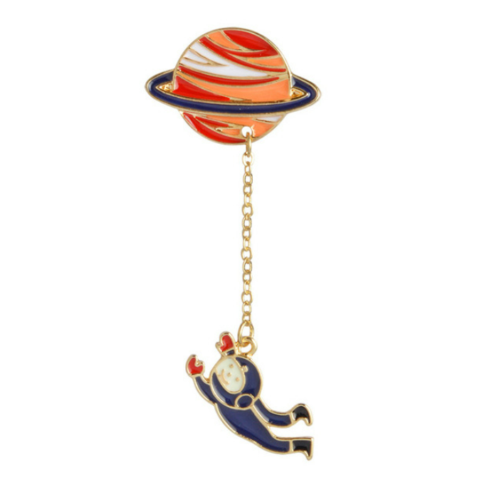 Astronaut + Saturn Enamel Pin