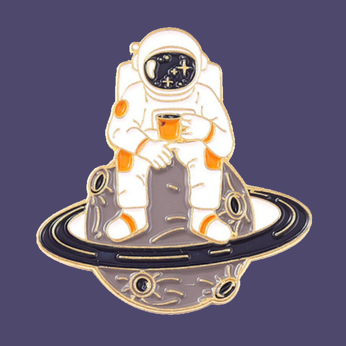 Astronaut on Planet Enamel Pin