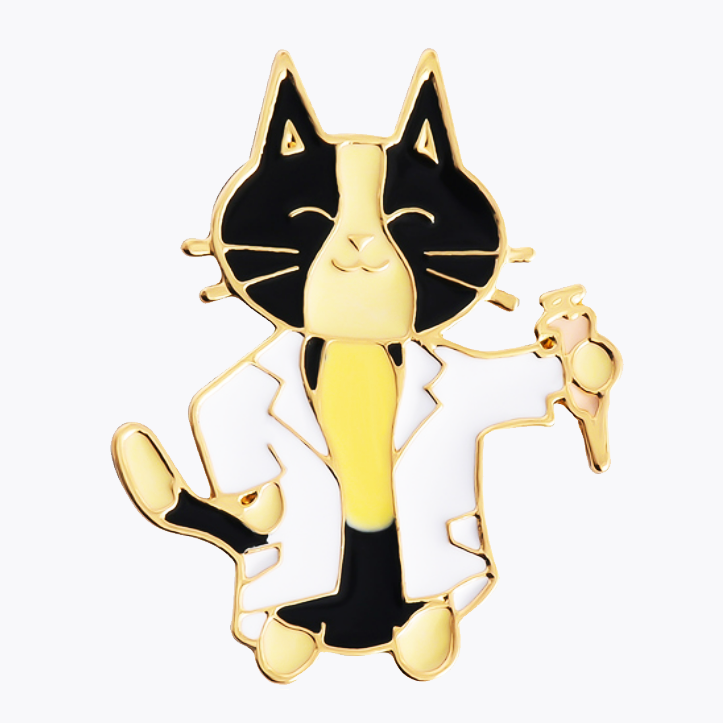 Biologist Cat Enamel Pin