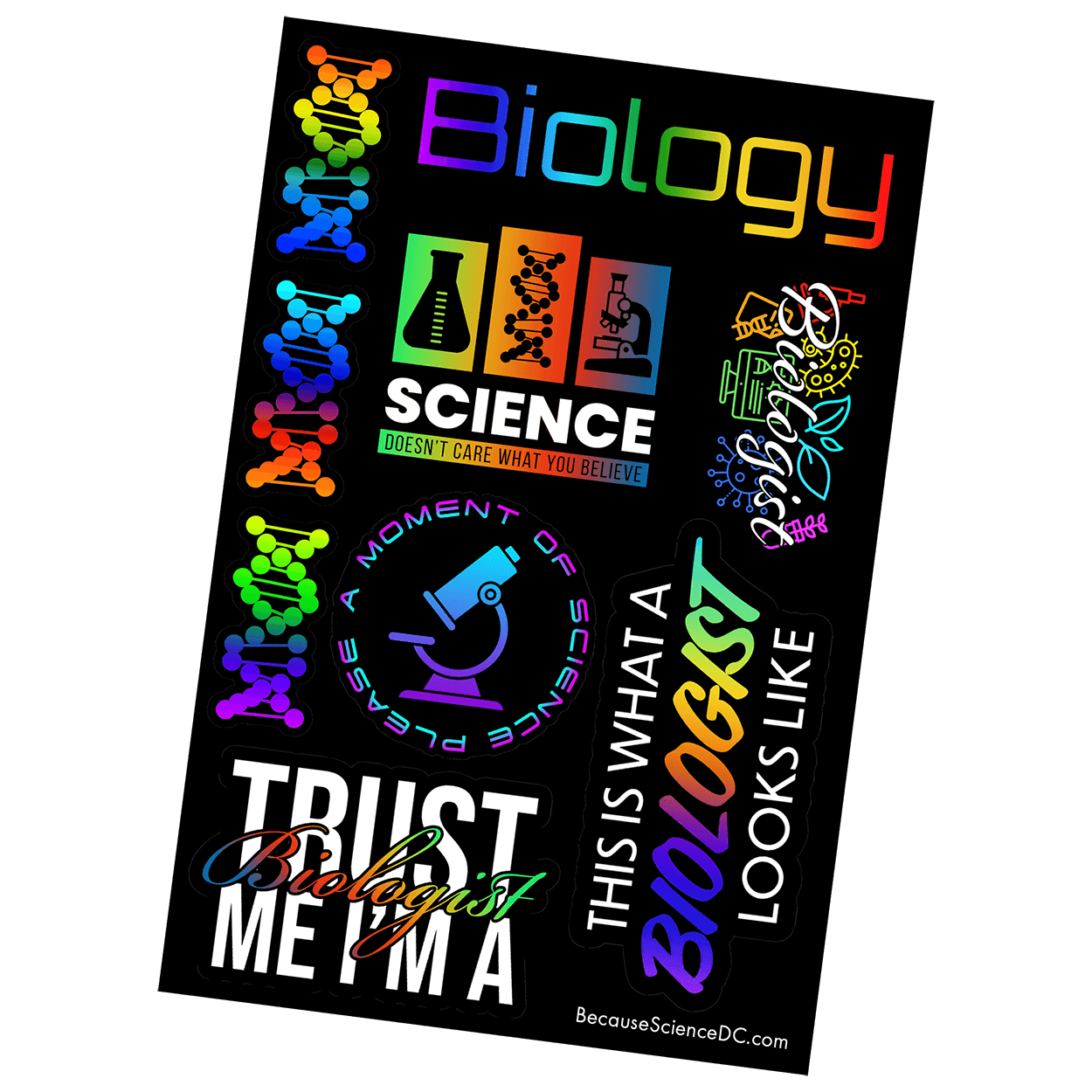 Rainbow Biology - 4x6 Vinyl Sticker Sheet