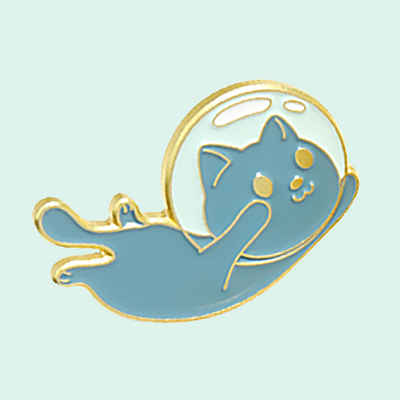 Floating Astrocat Enamel Pin