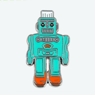 Blue Robot Enamel Pin