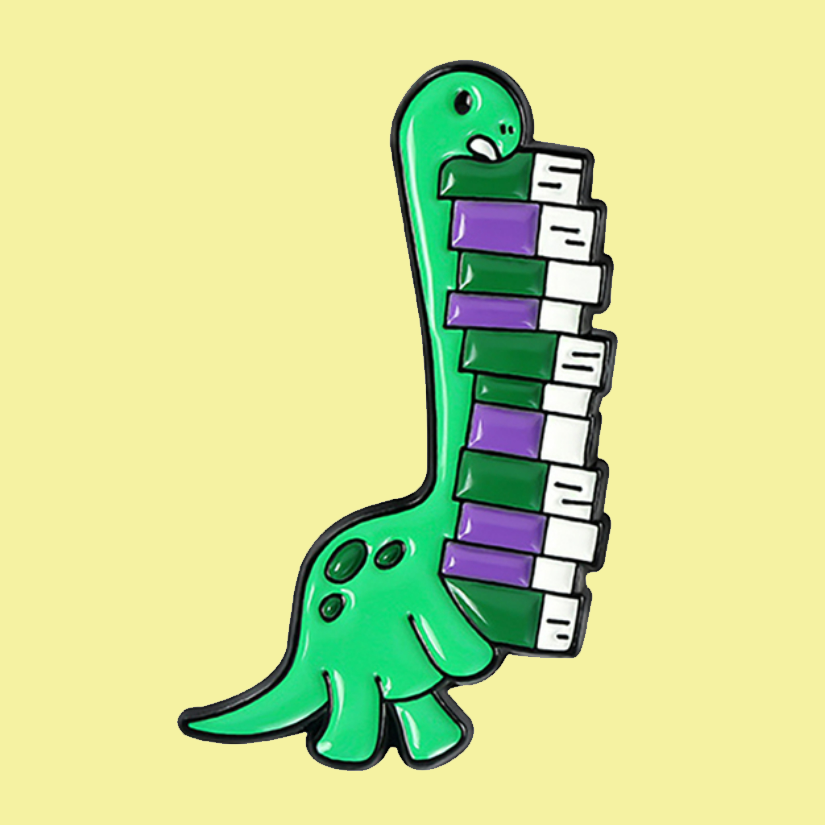 Brachiosaurus Book Enamel Pin