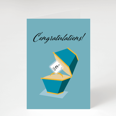 Carbon Engagement Ring - Blank Greeting Card