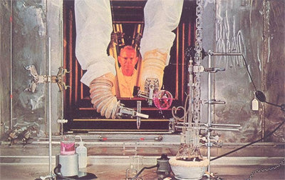 Chemistry Glovebox - Vintage Image Note Card