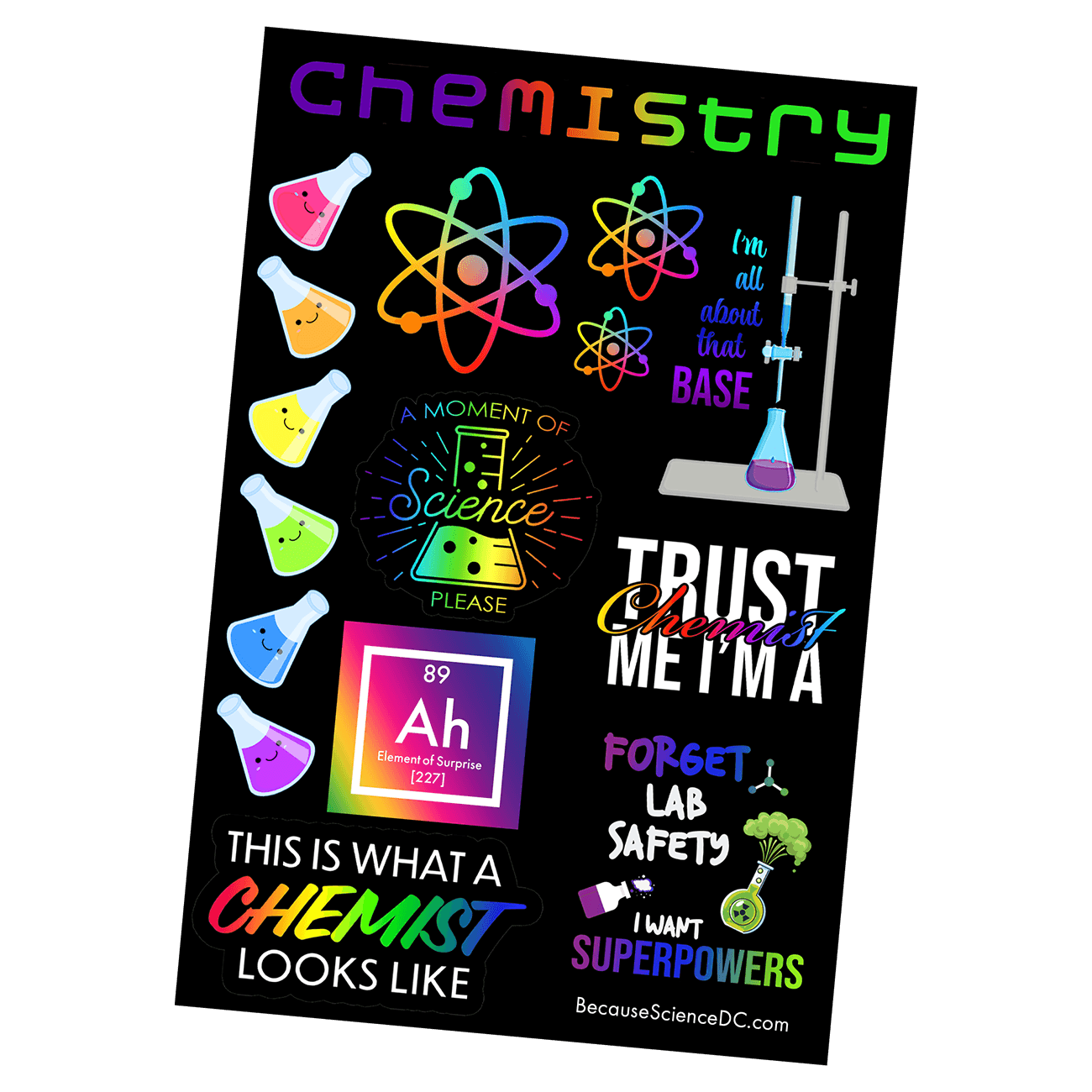 Rainbow Chemistry - 4x6 Vinyl Sticker Sheet – Because Science