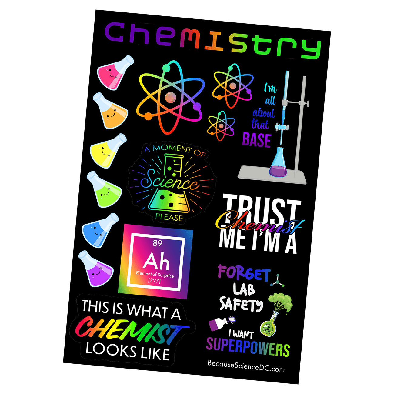 Rainbow Chemistry - 4x6 Vinyl Sticker Sheet
