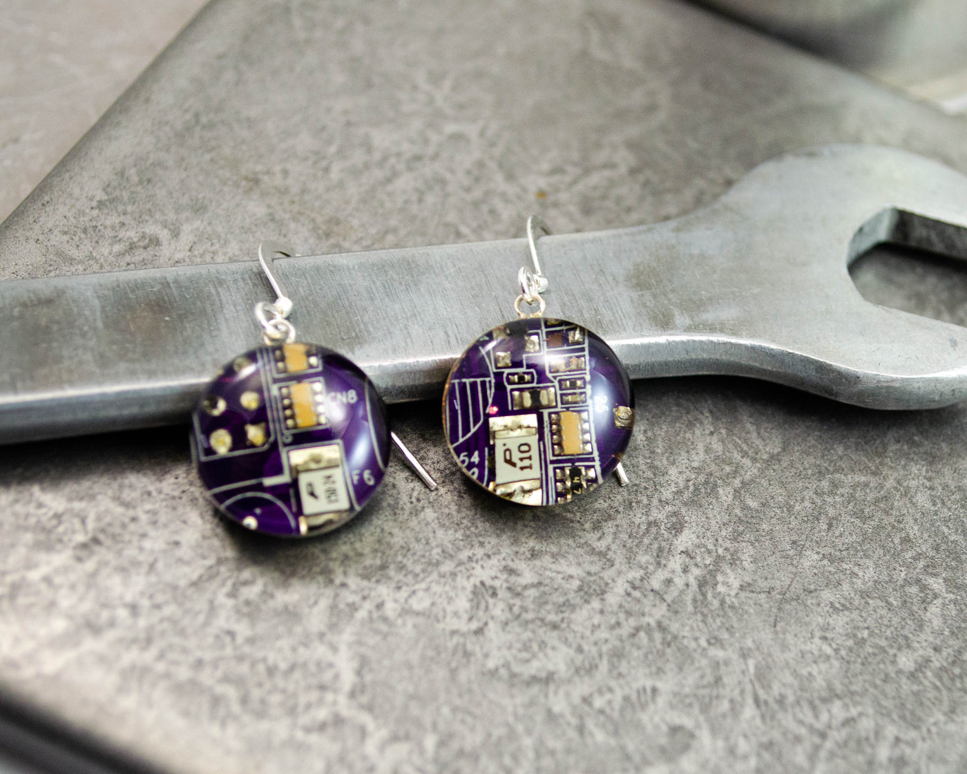 Circuit Board Dangle Earrings - Choose Color