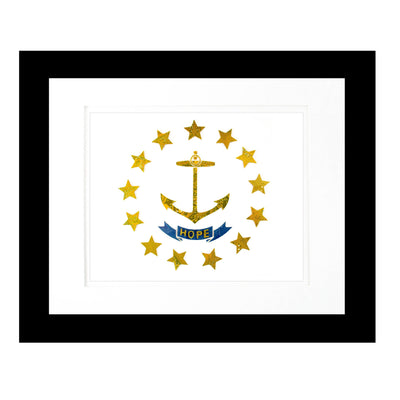 custom rhode island flag made from recycled computer motherboards
