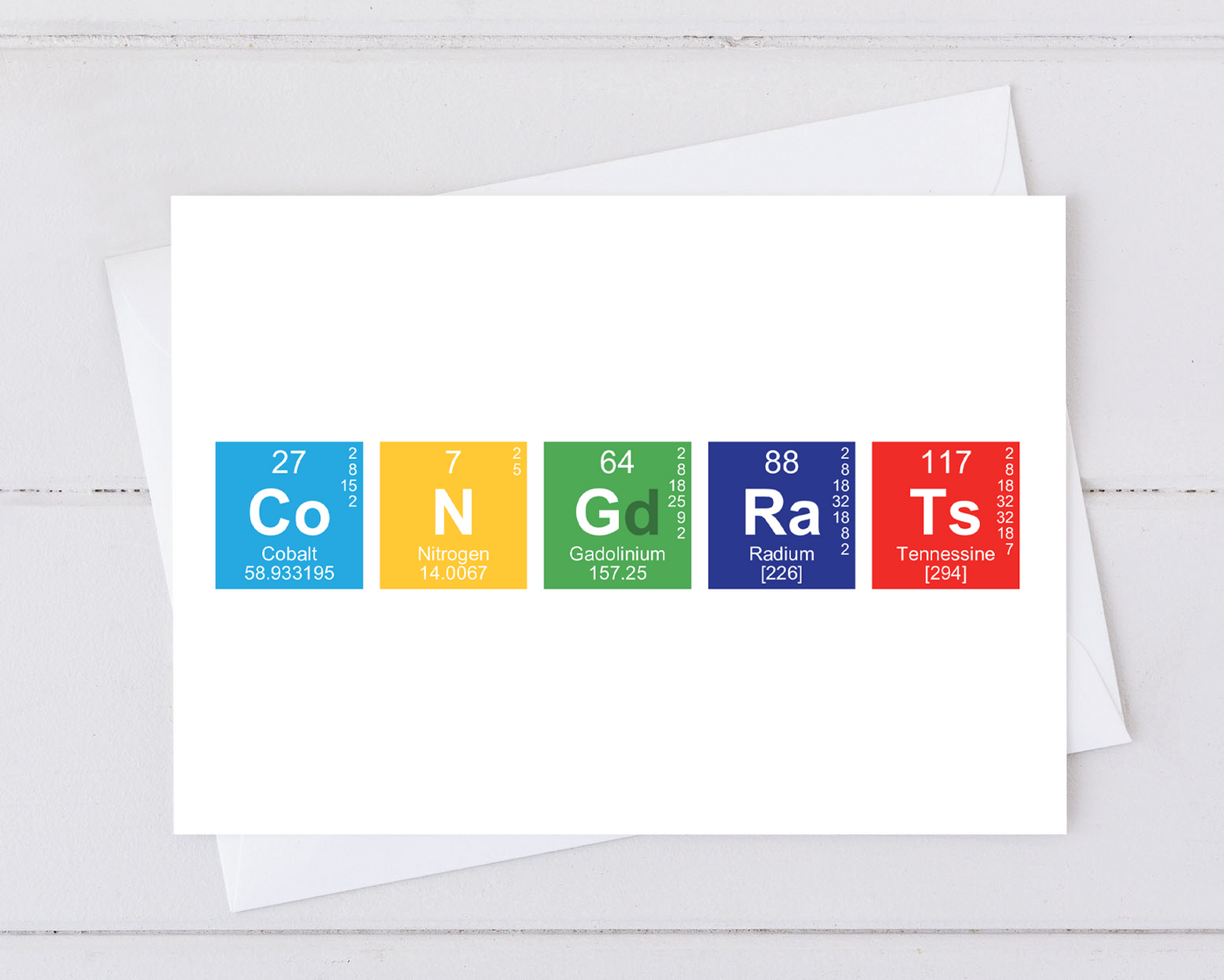 congrats congratulation card made from periodic table of elements