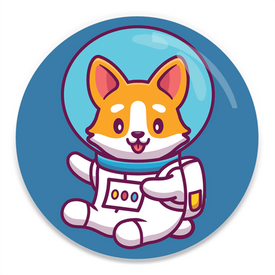 Corginaut - 2.25" Round Magnet