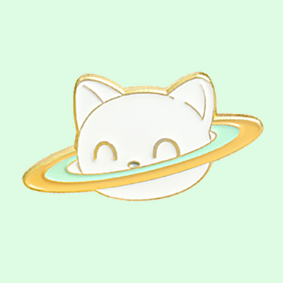Caturn Enamel Pin