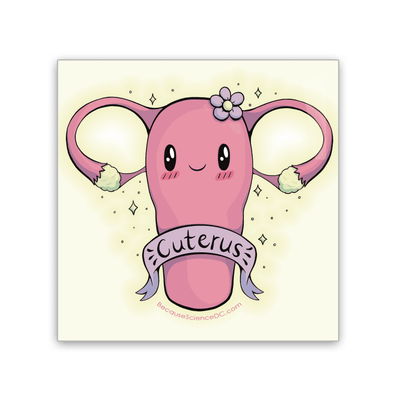 Image of 2x3 colorful magnet of a cute uterus