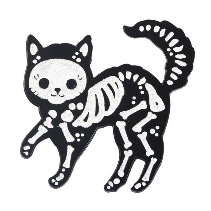 Cat Skeleton Pin