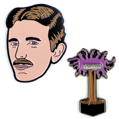 Tesla & Coil - Enamel Pin Set