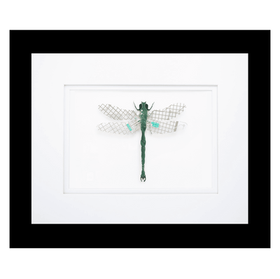 handcrafted circuit board framed art collage piece