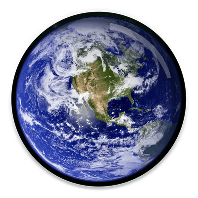 2.25 inch round colorful magnet with image of the earth