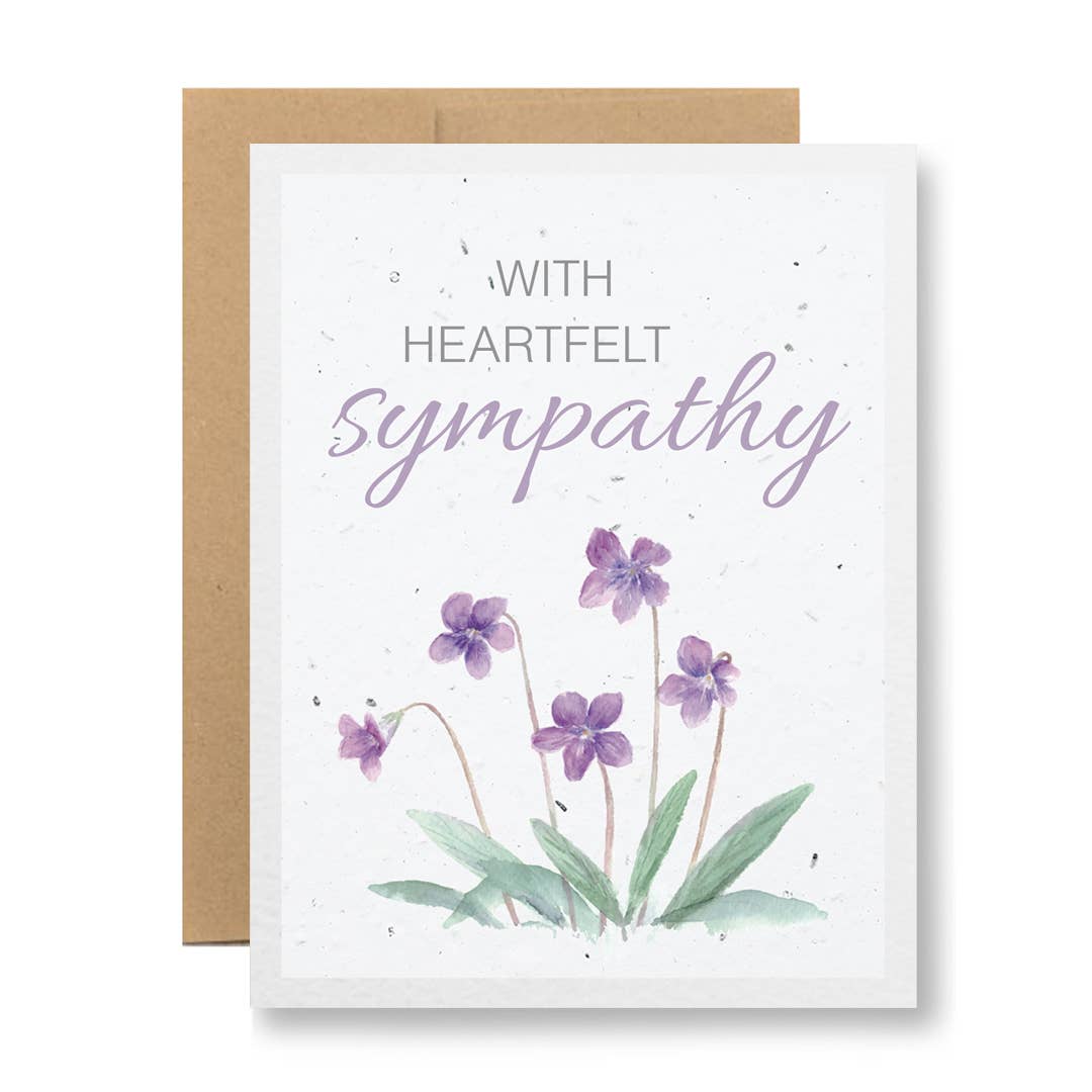 With heartfelt sympathy - Plantable Greeting Card