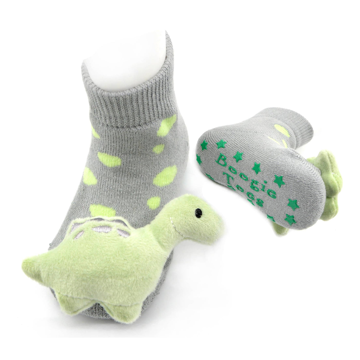 Green Dinosaur Rattle Socks: 0 - 1 Y