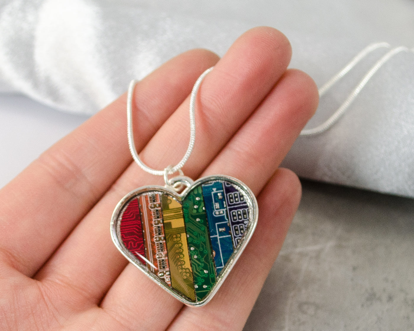 Rainbow & Heart Necklace