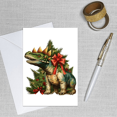 Image of a 4.13" x 5.83" greeting card with a winter holiday theme