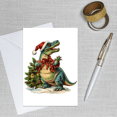 Image of a 4.13" x 5.83" greeting card with a winter holiday theme