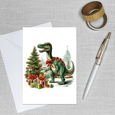 Image of a 4.13" x 5.83" greeting card with a winter holiday theme