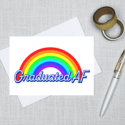 Graduated AF - Blank Greeting Card