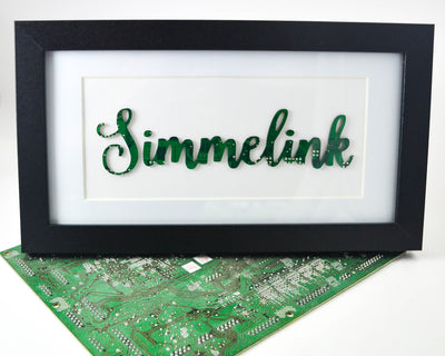 Hand Lettered Custom Circuit Board Framed Art