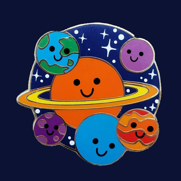 Cute Solar System Enamel Pin