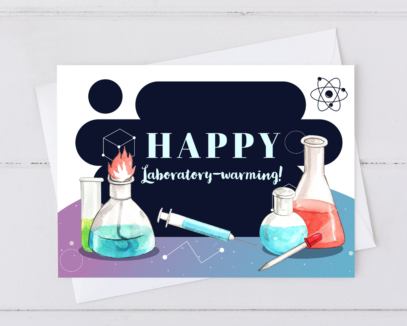 happy laboratory warming card for congratulating scientists on joining a new lab
