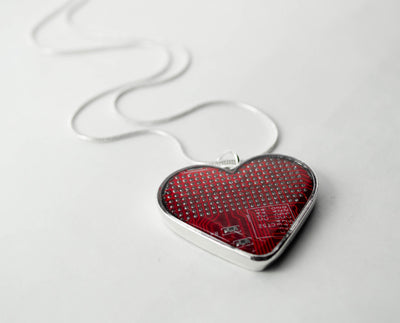 Circuit Board Heart Necklace