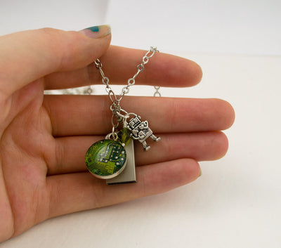 green flash drive necklace