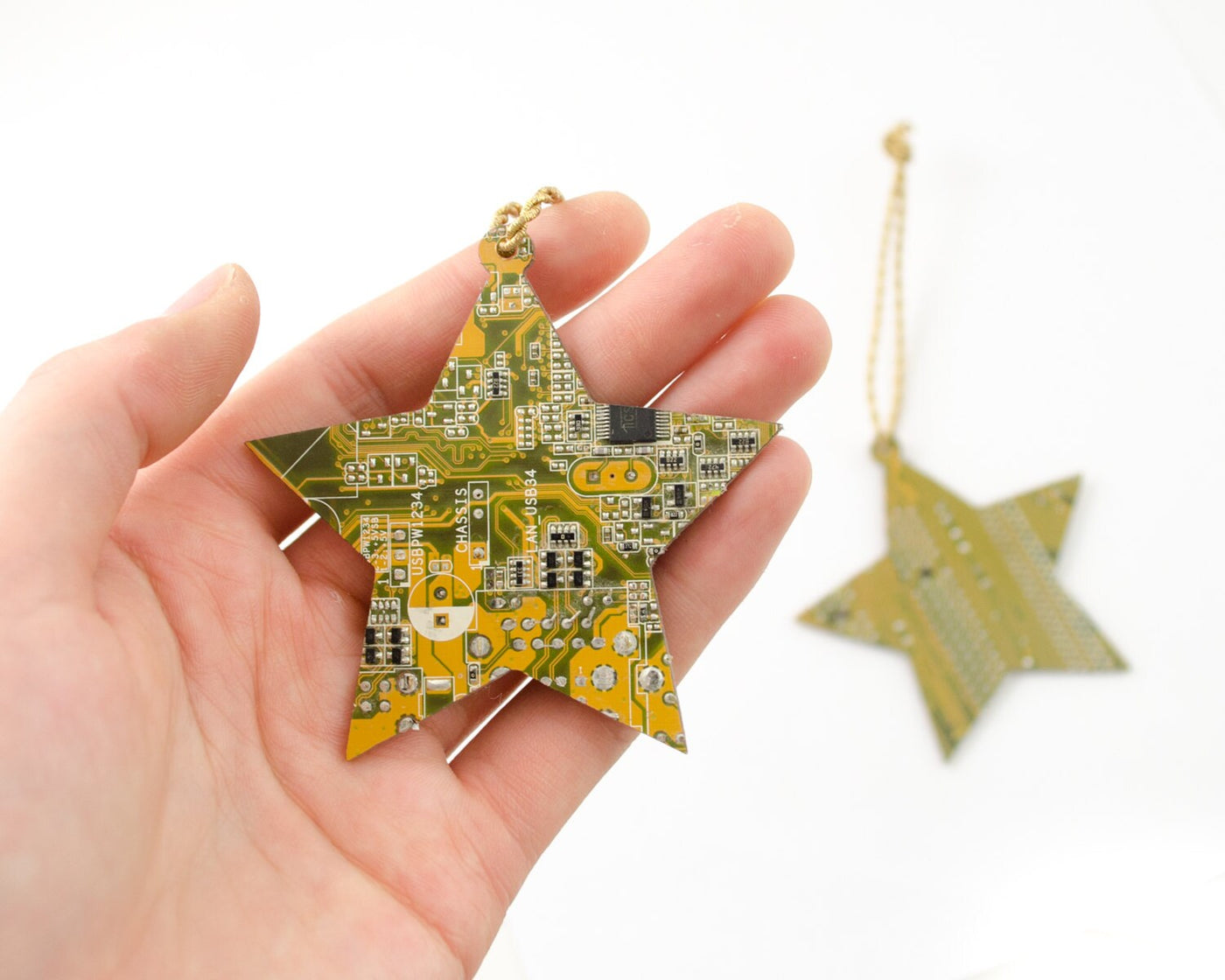 Circuit Board Ornament Star, Geeky Ornament, Computer Science Gift, Christmas Ornament, Techie Stocking Stuffer, Software Engineer Gift