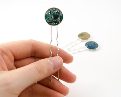 recycled circuit board hair pin assortment