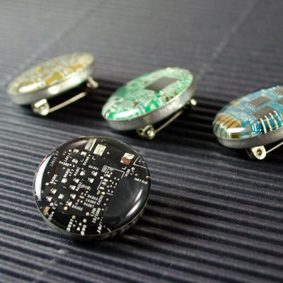 recycled circuit board lapel pin for engineer gift